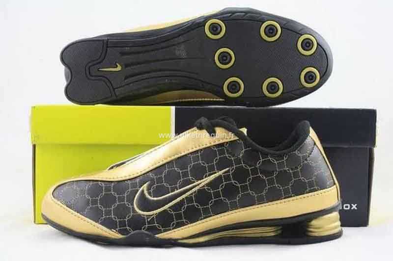 Hommes Nike Shox R3 Noire Doree